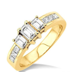 Parkplace Jewelers Emerald Shape Past Present & Future Diamond Engagement Ring 24371PPFR-LE