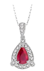 Parkplace Jewelers Pear Shape Gemstone & Halo Diamond Pendant 58448PPTSPDRBWG
