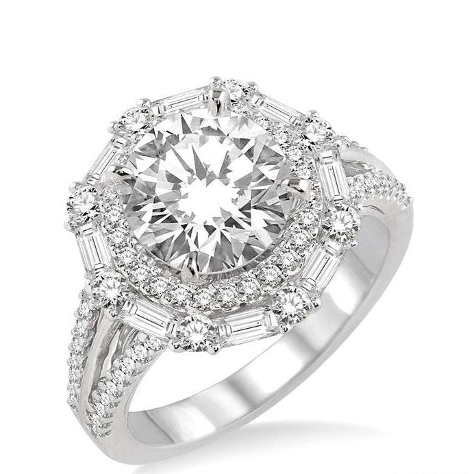 Parkplace Jewelers Round Shape Semi-Mount Halo Diamond Engagement Ring 14120PPFRWG-SM-1.10