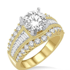 Parkplace Jewelers Round Shape Semi-Mount Diamond Engagement Ring 200A0PPFRYW-SM-1.40