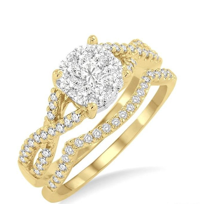 Parkplace Jewelers Round Shape Lovebright Diamond Wedding Set 19493PPFVYW-WS