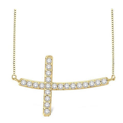 Parkplace Jewelers Sideway Cross Diamond Pendant 95763PPFNPDYG