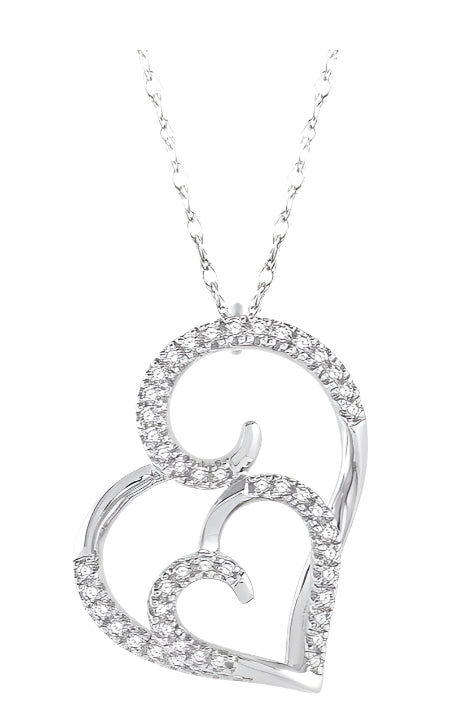 Parkplace Jewelers Double Heart Shape Diamond Fashion Pendant 93848PPTSPDWG
