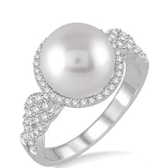 Parkplace Jewelers Pearl & Halo Diamond Fashion Ring 55914PPFHWPWG