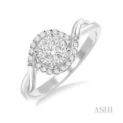 ASHI Round Shape Halo Lovebright Diamond Engagement Ring 15955PPFVWG-LE