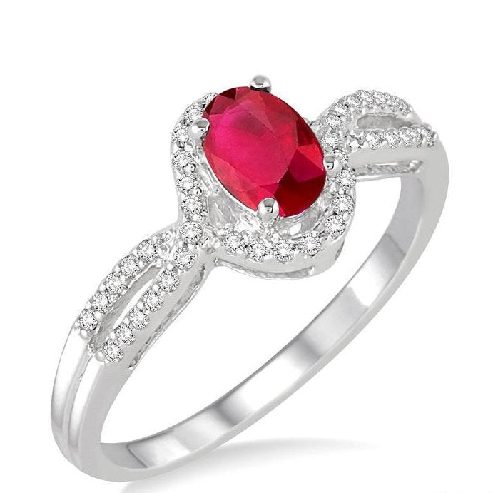 Parkplace Jewelers Oval Shape Gemstone & Diamond Ring 40718PPTSRBWG
