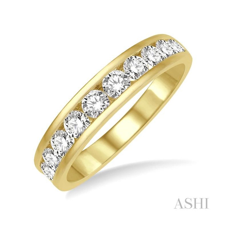 ASHI 11 Stone Channel Set Diamond Wedding Band 33311PPFGYG