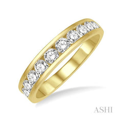 ASHI 11 Stone Channel Set Diamond Wedding Band 33311PPFGYG