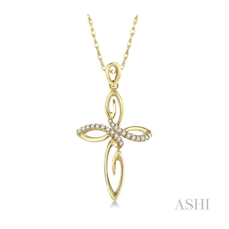 ASHI Cross Diamond Fashion Pendant 95689PPFNPDYG