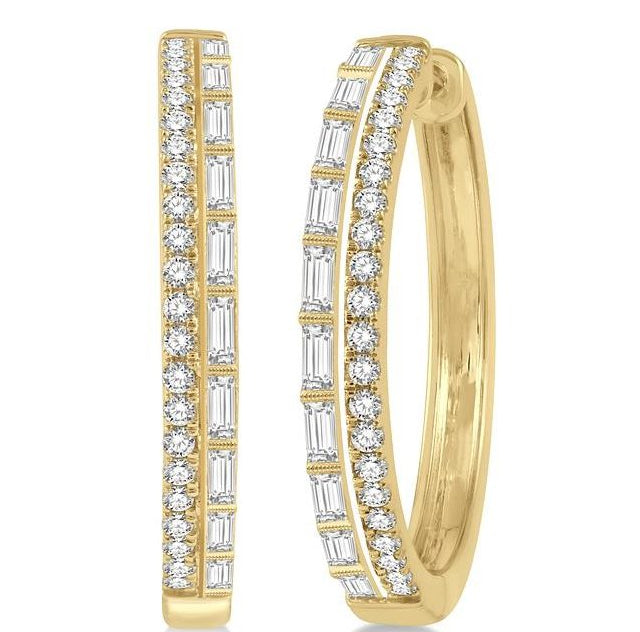 Parkplace Jewelers Baguette Diamond Hoop Earrings 639C1PPFHERYG