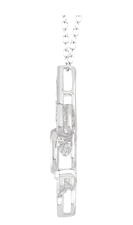 Parkplace Jewelers Silver Fleur De Lis Emotion Diamond Fashion Pendant 80159PPSXSLPD