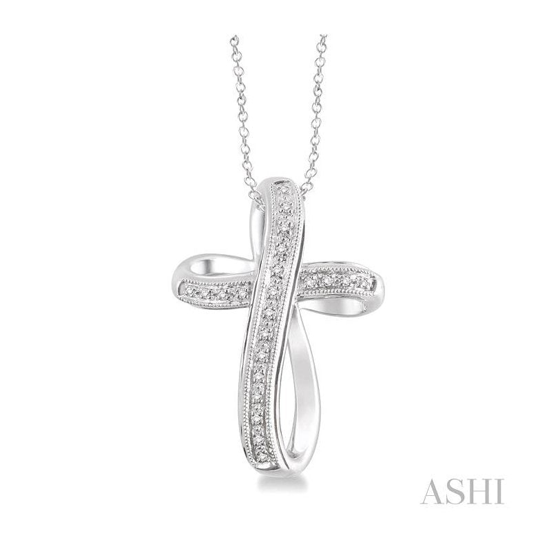 ASHI Silver Cross Diamond Pendant 86498PPSSSLPD