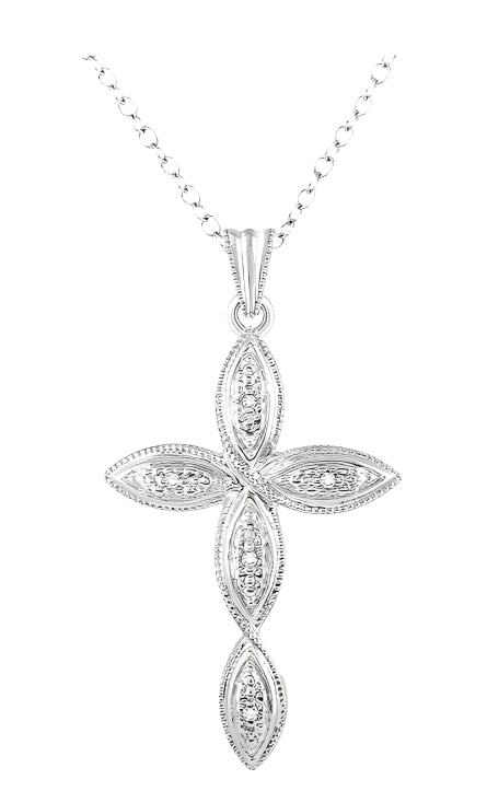 Parkplace Jewelers Silver Cross Diamond Pendant 86839PPSSSLPD