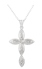 Parkplace Jewelers Silver Cross Diamond Pendant 86839PPSSSLPD