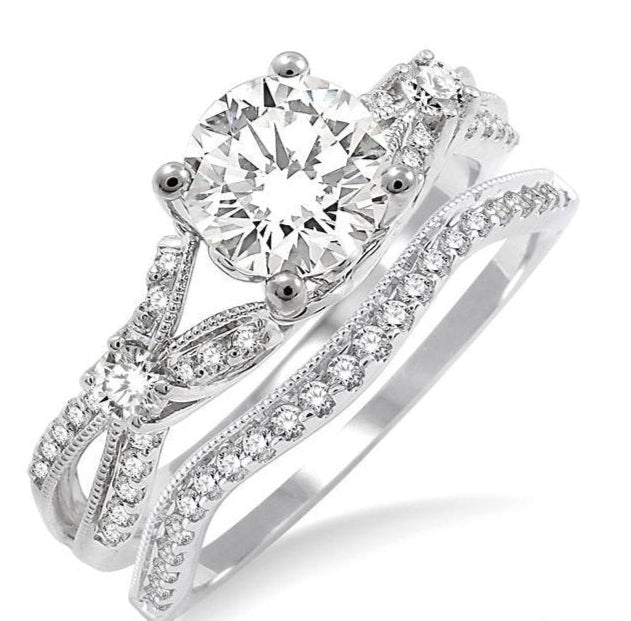 Parkplace Jewelers Round Shape Diamond Wedding Set 23951PPFVWG-WS