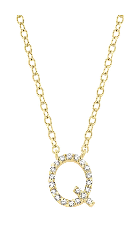 Parkplace Jewelers Block 'Q' Initial Diamond Pendant 912F9PPTSPDYG-Q
