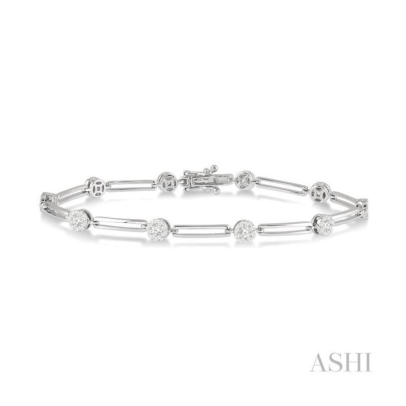 ASHI Paper Clip Lovebright Diamond Fashion Bracelet 70271PPFGWG