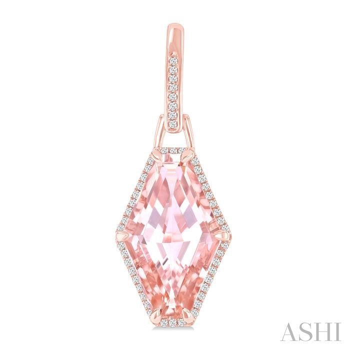 ASHI Hexagon Shape Gemstone & Halo Diamond Earrings 60316PPFHERMOPG