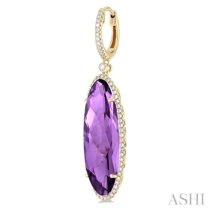 ASHI Oval Shape Gemstone & Halo Diamond Earrings 60333PPFHERAMYG