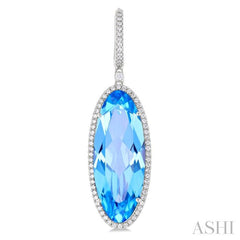 ASHI Oval Shape Gemstone & Halo Diamond Earrings 60333PPFHERBTWG