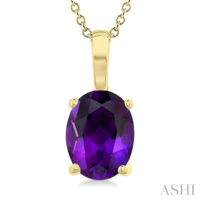 ASHI Oval Shape Gemstone Solitaire Pendant 60449PPF@PDAMYG-OV