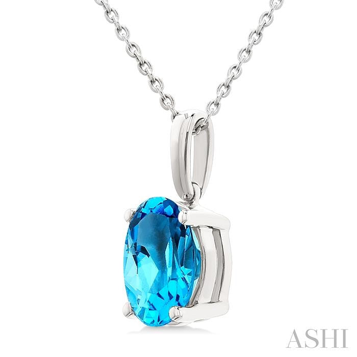 ASHI Oval Shape Gemstone Solitaire Pendant 60449PPF@PDBTWG-OV
