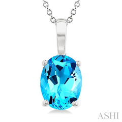 ASHI Oval Shape Gemstone Solitaire Pendant 60449PPF@PDBTWG-OV