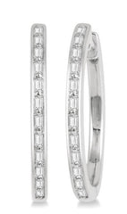 Parkplace Jewelers Baguette Diamond Hoop Earrings 627B6PPFHERWG