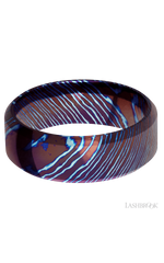 8 mm wide High Bevel Titanium Damascus band.