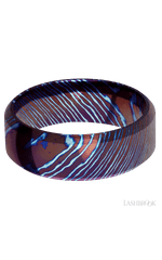 8 mm wide High Bevel Titanium Damascus band.