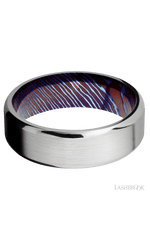 7 mm wide Beveled Cobalt Chrome band featuring a Titanium Damascus sleeve.