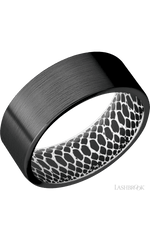 8 mm wide Flat Zirconium band featuring a White sleeve.