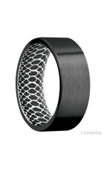 8 mm wide Flat Zirconium band featuring a White sleeve.