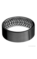 8 mm wide Flat Zirconium band featuring a White sleeve.