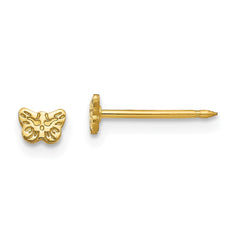 60E Inverness Stainless Steel 24K Gold-plated Petite Butterfly Earrings