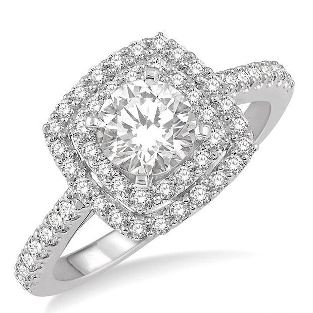 Parkplace Jewelers Round Shape Semi-Mount Halo Diamond Engagement Ring 243H3PPFHW-SMRD-0.60