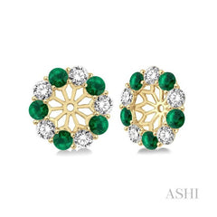 ASHI Gemstone & Diamond Earrings Jacket 65371PPFVEMYG