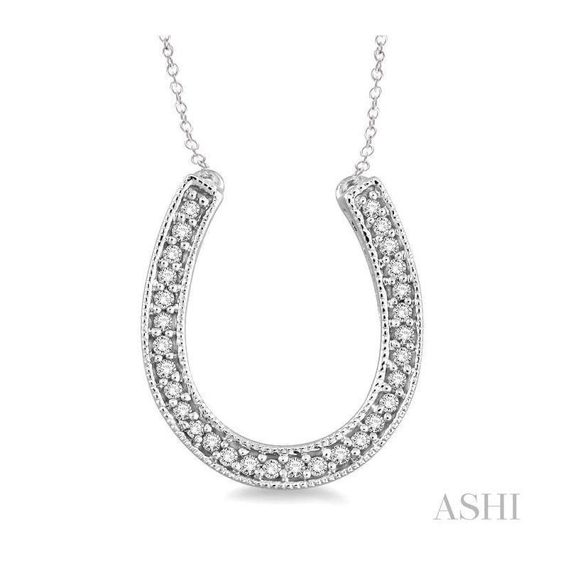 ASHI Silver Horseshoe Diamond Fashion Pendant 86698PPSSSLPD