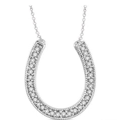 Parkplace Jewelers Silver Horseshoe Diamond Fashion Pendant 86698PPSSSLPD