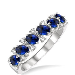 Parkplace Jewelers Oval Shape Gemstone & Diamond Wedding Band 46547PPFGSPWG