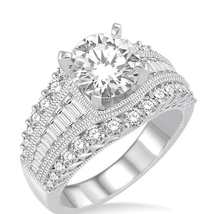 Parkplace Jewelers Round Shape Semi-Mount Diamond Engagement Ring 200A0PPFRWG-SM-1.40