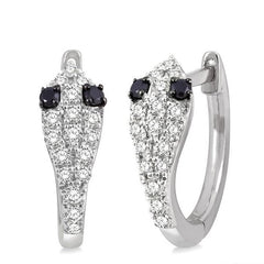 Parkplace Jewelers Snake Petite Black Diamond Huggie Fashion Earrings 674V6PPFSERWG