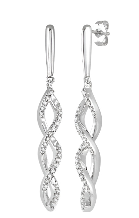 Parkplace Jewelers Swirl Diamond Fashion Long Earrings 683D7PPTSERWG