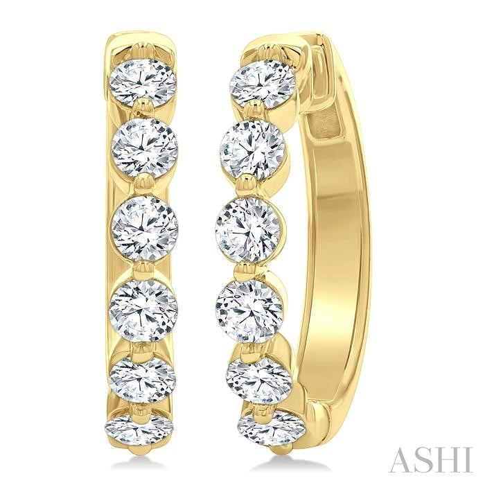 ASHI Diamond Hoop Earrings 620H0PPFGERYG-1.5