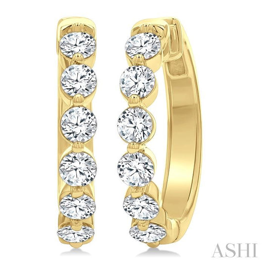 ASHI Diamond Hoop Earrings 620H0PPFGERYG-1.5