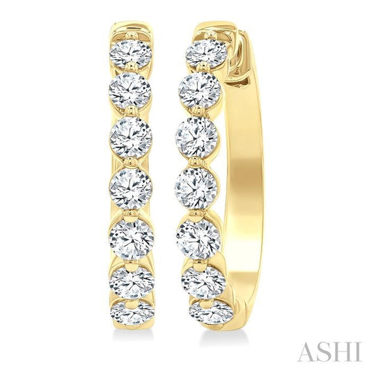 ASHI Diamond Hoop Earrings 620H0PPFGERYG-2.0