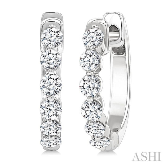 ASHI Diamond Hoop Earrings 620H3PPFGERWG