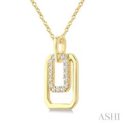 ASHI Emerald Shape Petite Diamond Fashion Pendant 620K8PPTGPDYG-OC