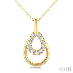 ASHI Pear Shape Petite Diamond Fashion Pendant 620K8PPTGPDYG-PR