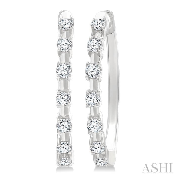 ASHI Floating Diamond Fashion Hoop Earrings 621H6PPTGERWG